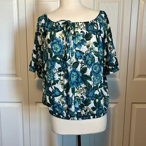 LOFT Blue Floral Women's Top